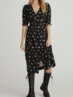 Anthropologie Puff-Sleeved Midi Dress